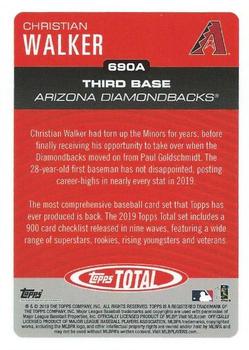 2019 Topps Total - Red #690 Christian Walker Back