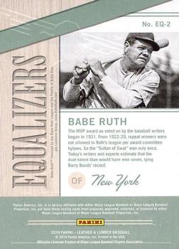 2019 Panini Leather & Lumber - Equalizers #EQ-2 Babe Ruth Back