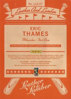 2019 Panini Leather & Lumber - Leather and Lumber Dual Bat #LLD-ET Eric Thames Back