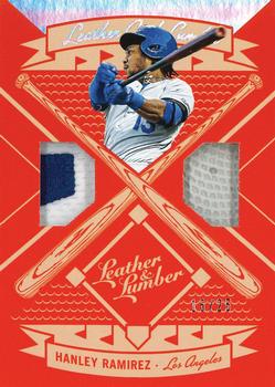 2019 Panini Leather & Lumber - Leather and Lumber Dual Jersey-Glove #LLD-HR Hanley Ramirez Front