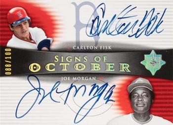 2005 UD Ultimate Signature Edition - Signs of October Dual Autograph #OCT-FM Carlton Fisk / Joe Morgan Front