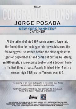 2019 Finest - Finest Origins Autographs #FOA-JP Jorge Posada Back