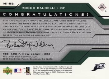 2005 Upper Deck - Matinee Idols #MI-RB Rocco Baldelli Back