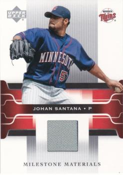 2005 Upper Deck - Milestone Materials #MM-JS Johan Santana Front