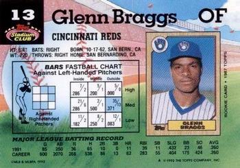 1992 Stadium Club #13 Glenn Braggs Back