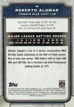 2019 Topps Museum Collection - Sapphire #93 Roberto Alomar Back