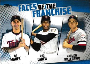 2019 Topps - Faces of the Franchise Blue #FOF-17 Harmon Killebrew / Rod Carew / Joe Mauer Front