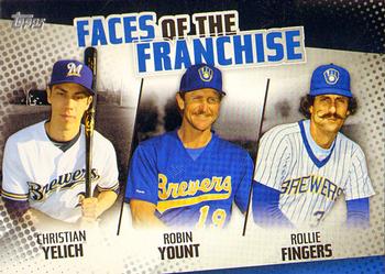 2019 Topps - Faces of the Franchise Black #FOF-16 Rollie Fingers / Robin Yount / Christian Yelich Front