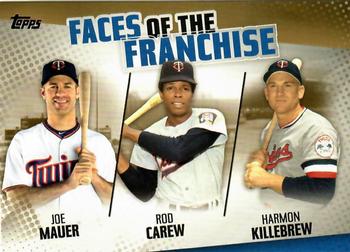 2019 Topps - Faces of the Franchise Gold #FOF-17 Harmon Killebrew / Rod Carew / Joe Mauer Front