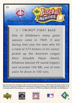 2005 Upper Deck Baseball Heroes - Blue #35 Harmon Killebrew Back