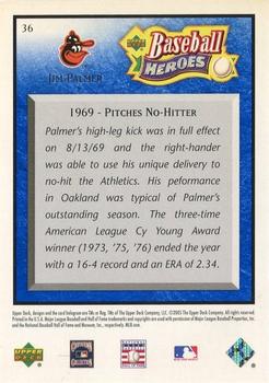 2005 Upper Deck Baseball Heroes - Blue #36 Jim Palmer Back