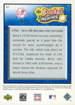 2005 Upper Deck Baseball Heroes - Blue #97 Yogi Berra Back