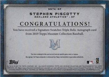 2019 Topps Museum Collection - Single-Player Signature Swatches Triple Relic Autographs #SSTA-SP Stephen Piscotty Back