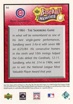 2005 Upper Deck Baseball Heroes - Red #66 Ryne Sandberg Back