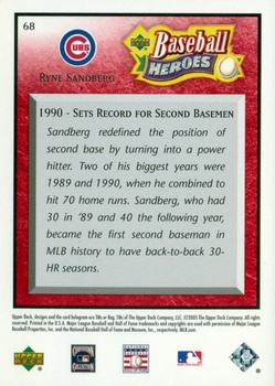 2005 Upper Deck Baseball Heroes - Red #68 Ryne Sandberg Back