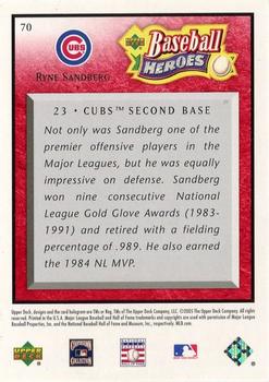 2005 Upper Deck Baseball Heroes - Red #70 Ryne Sandberg Back