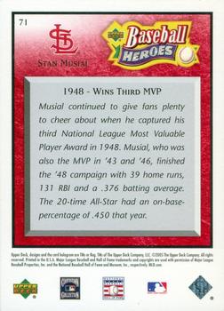 2005 Upper Deck Baseball Heroes - Red #71 Stan Musial Back
