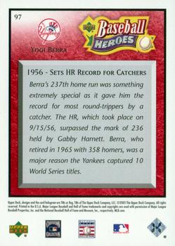2005 Upper Deck Baseball Heroes - Red #97 Yogi Berra Back