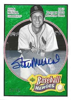 2005 Upper Deck Baseball Heroes - Signature Emerald #74 Stan Musial Front