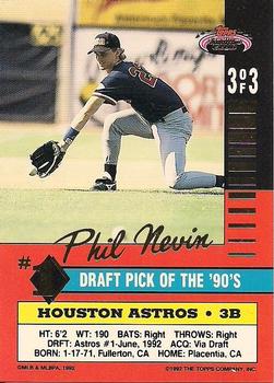 1992 Stadium Club - First Draft Picks #3 Phil Nevin Back