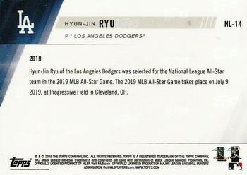 2019 Topps Now National League All-Star Team #NL-14 Hyun-Jin Ryu Back