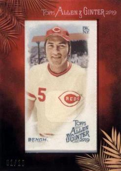 2019 Topps Allen & Ginter - Framed Mini Cloth #NNO Johnny Bench Front