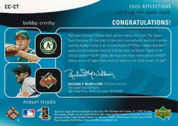 2005 Upper Deck Reflections - Cut From the Same Cloth Dual Jersey Blue #CC-CT Bobby Crosby / Miguel Tejada Back
