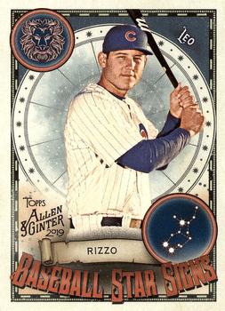 2019 Topps Allen & Ginter - Baseball Star Signs #BSS-30 Anthony Rizzo Front