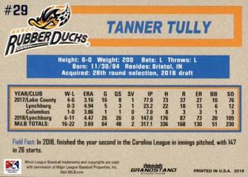 2019 Grandstand Akron RubberDucks #NNO Tanner Tully Back