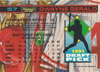 1992 Stadium Club Dome #57 Dwayne Gerald Back