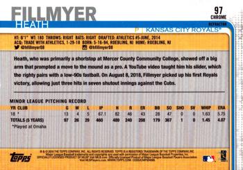 2019 Topps Chrome - X-Fractor #97 Heath Fillmyer Back