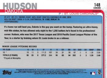 2019 Topps Chrome - X-Fractor #148 Dakota Hudson Back