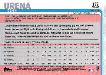 2019 Topps Chrome - X-Fractor #199 Jose Urena Back