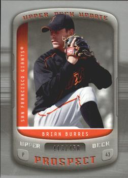 2005 Upper Deck Update - Prospects Silver #106 Brian Burres Front