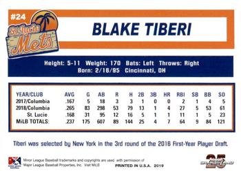 2019 Grandstand St. Lucie Mets #NNO Blake Tiberi Back