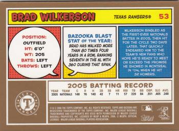 2006 Bazooka - Gold Chunks #53 Brad Wilkerson Back