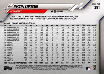 2020 Topps #391 Justin Upton Back