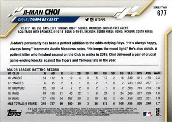 2020 Topps #677 Ji-Man Choi Back