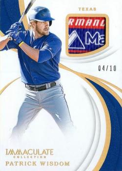 2019 Panini Immaculate Collection - Immaculate Swatches Laundry Tag #IS-PW Patrick Wisdom Front