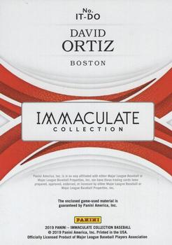 2019 Panini Immaculate Collection - Immaculate Triples Red #IT-DO David Ortiz Back
