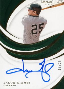 2019 Panini Immaculate Collection - Signatures #S-JG Jason Giambi Front