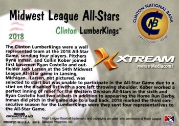 2018 Grandstand Clinton LumberKings Update #NNO Midwest League All-Stars (Ryne Inman / Collin Kober / Ryan Costello) Back