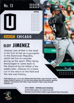 2019 Panini Chronicles - Unparalleled Astral #13 Eloy Jimenez Back