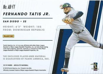 2019 Panini Chronicles #AB-FT Fernando Tatis Jr. Back