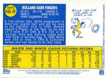 2019 Topps Heritage - Real One High Number Autographs Red Ink #ROA-RF Rollie Fingers Back