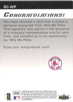 2006 Flair Showcase - Autographics #SC-WP Wily Mo Pena Back