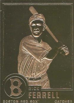 2008 Danbury Mint 22kt Gold Baseball Cards #383 Rick Ferrell Front