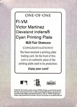 2006 Flair Showcase - Fresh Ink Printing Plates Cyan #FI-VM Victor Martinez Back