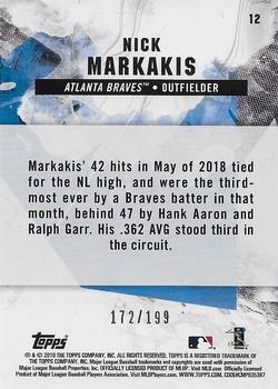 2019 Topps Fire - Green #12 Nick Markakis Back