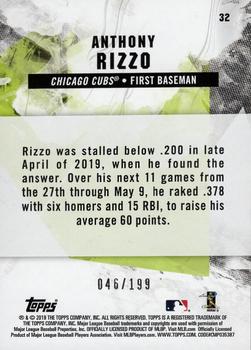2019 Topps Fire - Green #32 Anthony Rizzo Back